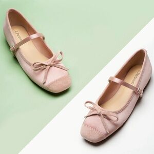 C. Paravano, Clara Bow Knot Mary Jane Ballerina Square Toe Shoes, Sz 8.5, NWOB